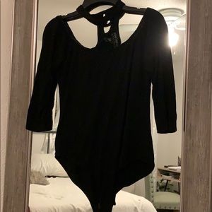 Half Sleeve Black Bodysuit